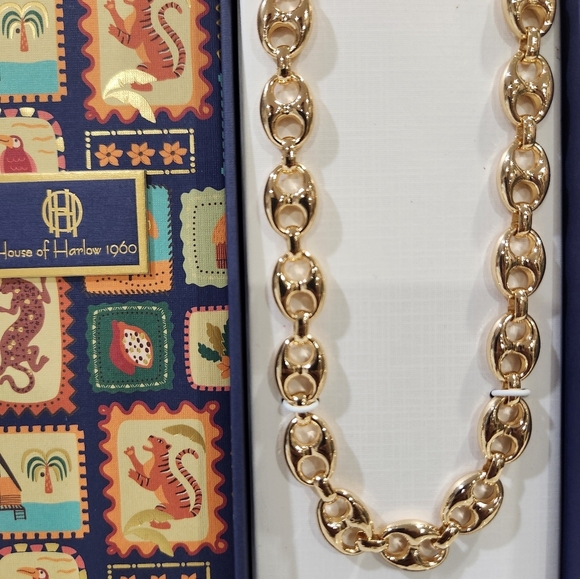 🔹️House Of Harlow 🔹️1960 Nickle Free Mariner Puff 16" Link NECKLACE - Picture 5 of 5